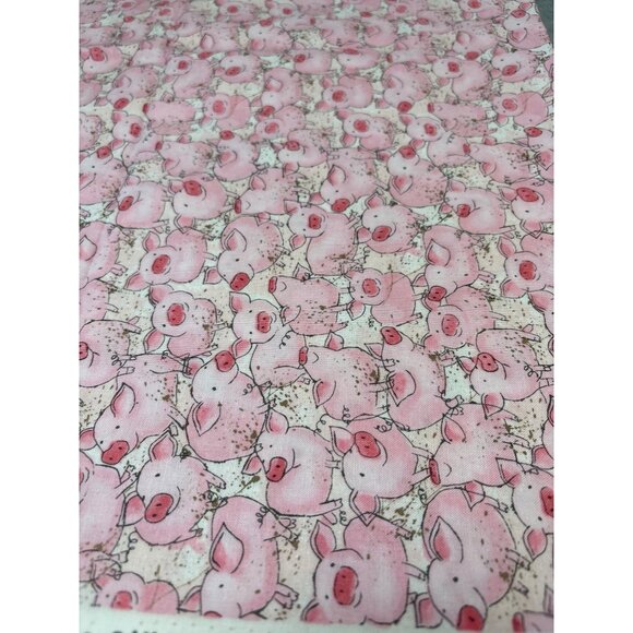 Pig Pattern Cotton Fabric 17"x44" Hi-Fashion Fabrics Quilting Craft Material - Picture 5 of 6